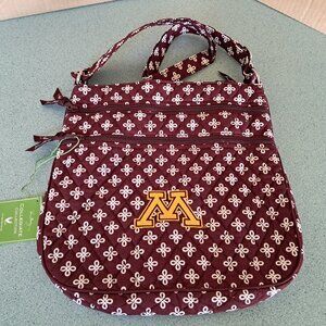 Vera Bradley Triple Zip Hipster Cross Body Purse Minnesota Golden Gophers NWT
